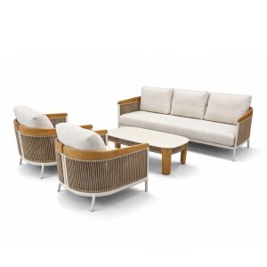 Salotto da Esterno Kauai in Alluminio Giardinia Outdoor - Bianco