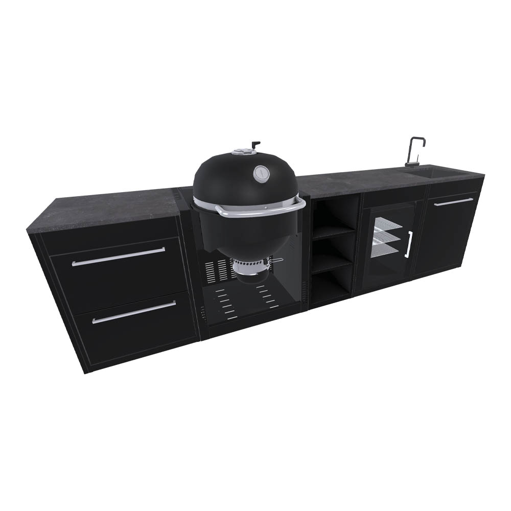 Cucina per Esterno Weber BBQ Kitchen - Barbecue a Carbone Kamado + 4 Moduli - immagine 5