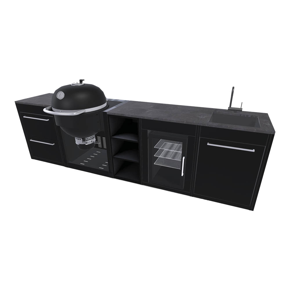 Cucina per Esterno Weber BBQ Kitchen - Barbecue a Carbone Kamado + 4 Moduli