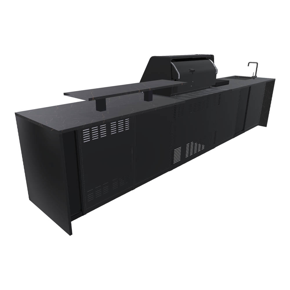 Cucina per Esterno Weber BBQ Kitchen - Barbecue a Gas con Fornello Laterale + 6 Moduli - immagine 6