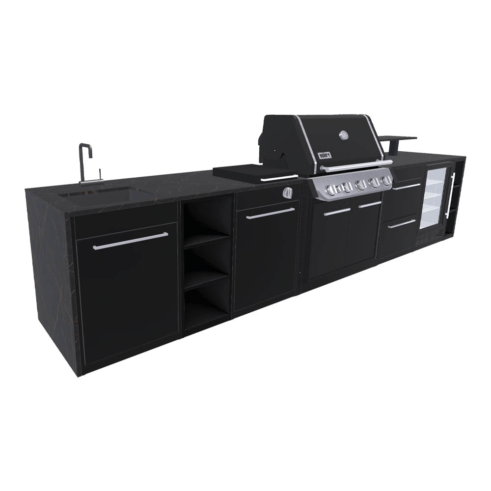 Cucina per Esterno Weber BBQ Kitchen - Barbecue a Gas con Fornello Laterale + 6 Moduli - immagine 4