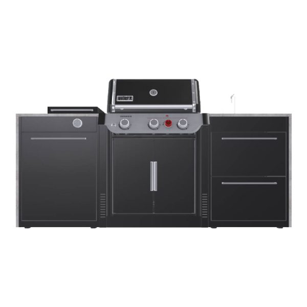 Cucina per Esterno Weber BBQ Kitchen - Isola Barbecue a Gas con Fornello Laterale + 6 Moduli - immagine 2