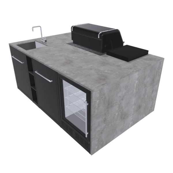 Cucina per Esterno Weber BBQ Kitchen - Isola Barbecue a Gas con Fornello Laterale + 6 Moduli - immagine 5
