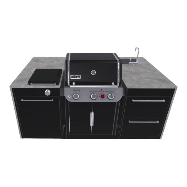 Cucina per Esterno Weber BBQ Kitchen - Isola Barbecue a Gas con Fornello Laterale + 6 Moduli - immagine 4