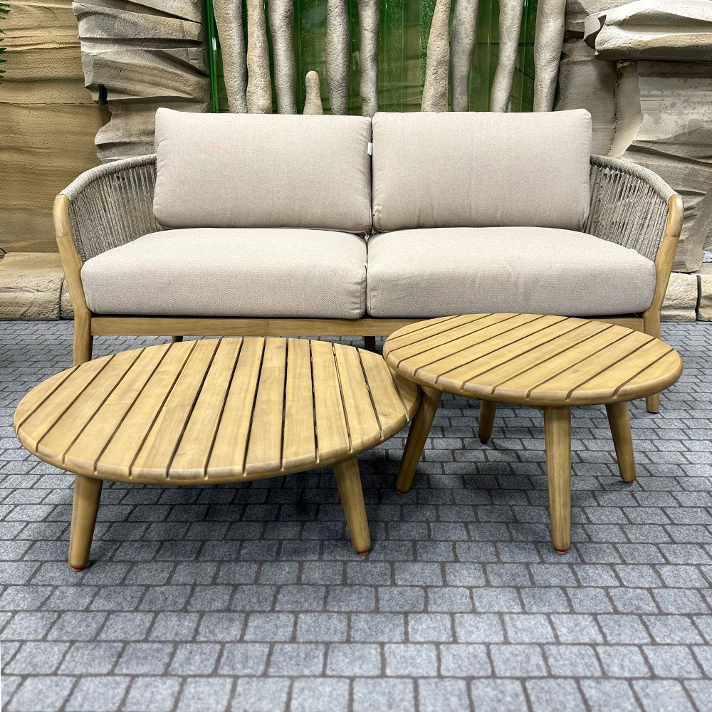 Salotto da Esterno Kosana in Alluminio e Legno Giardinia Outdoor - Grigio - immagine 2