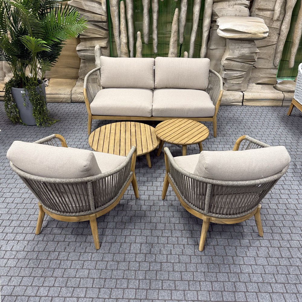 Salotto da Esterno Kosana in Alluminio e Legno Giardinia Outdoor - Grigio