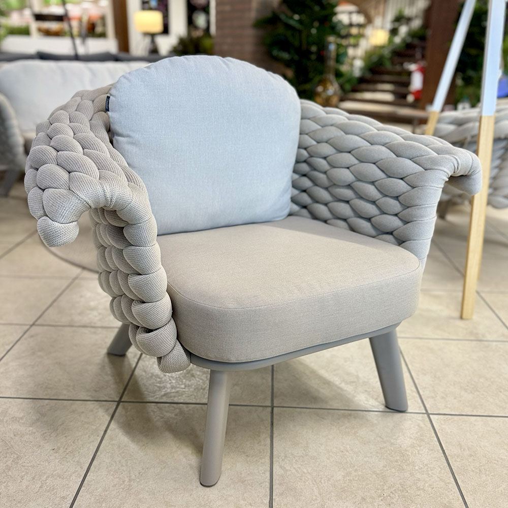 Salotto da Esterno Levanto in Alluminio e Corda Giardinia Outdoor - Grigio - immagine 4