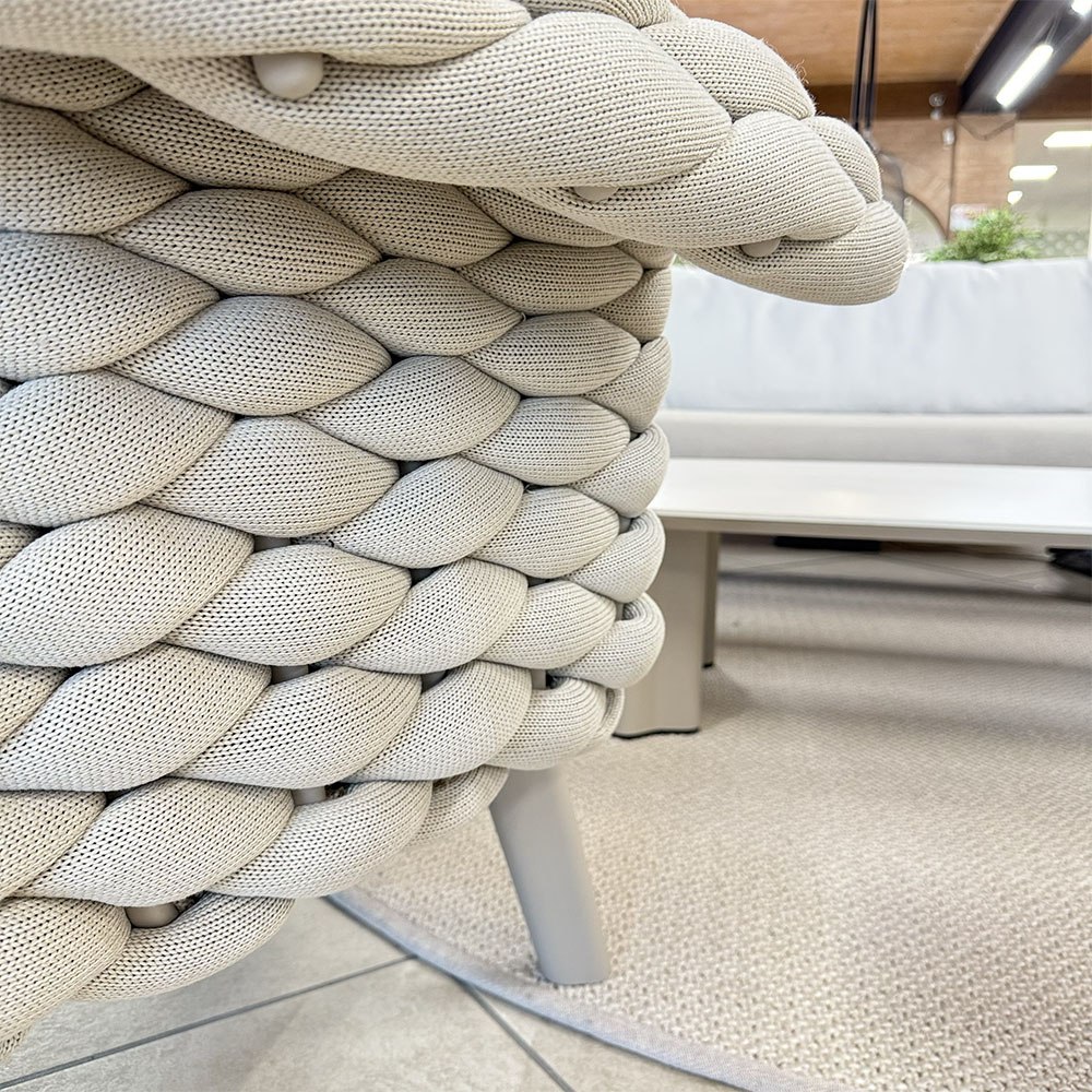 Salotto da Esterno Levanto in Alluminio e Corda Giardinia Outdoor - Grigio - immagine 3