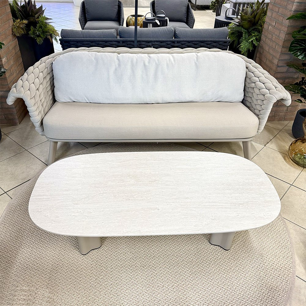 Salotto da Esterno Levanto in Alluminio e Corda Giardinia Outdoor - Grigio - immagine 2