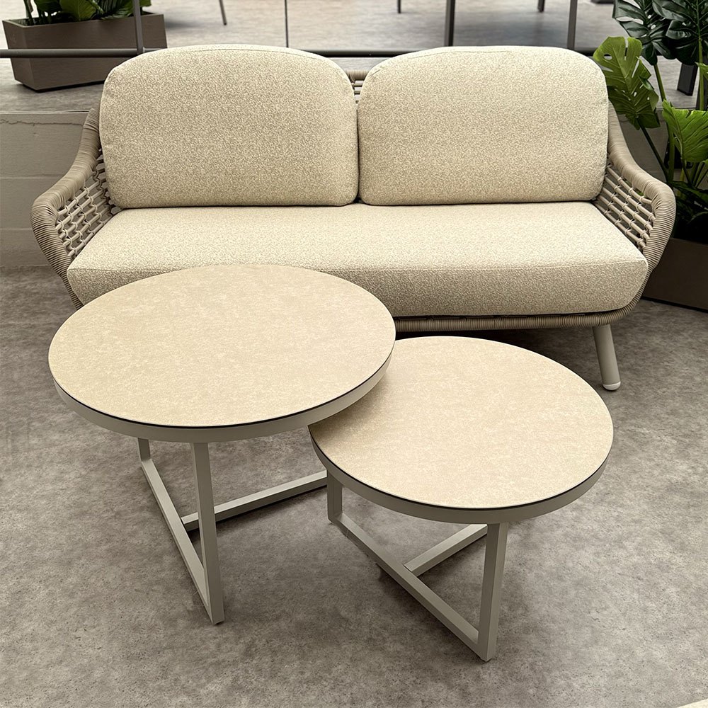 Salotto da Esterno Versilia in Corda Intrecciata Giardinia Outdoor - Grigio Champagne - immagine 3