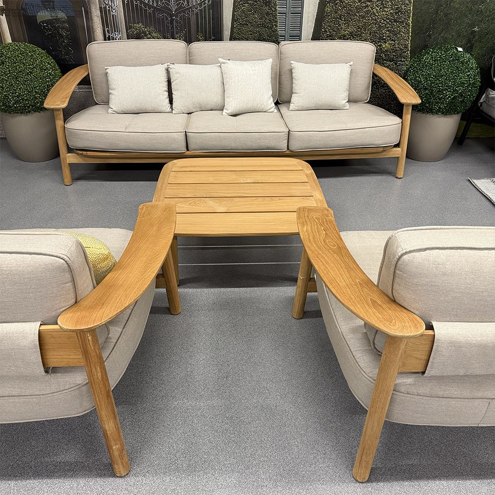 Salotto da Esterno Twins in Teak Emu - Grigio e Naturale