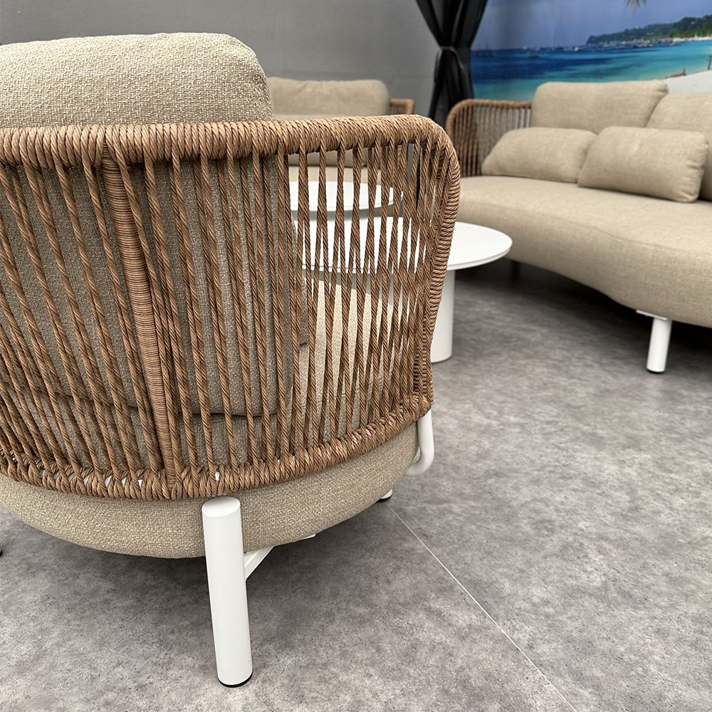 Salotto da Esterno Varsavia in Wicker Giardinia Outdoor - Bianco - immagine 5