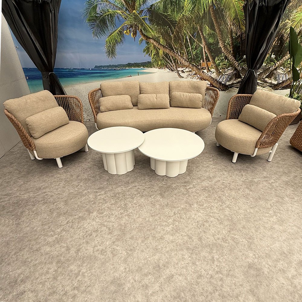 Salotto da Esterno Varsavia in Wicker Giardinia Outdoor - Bianco