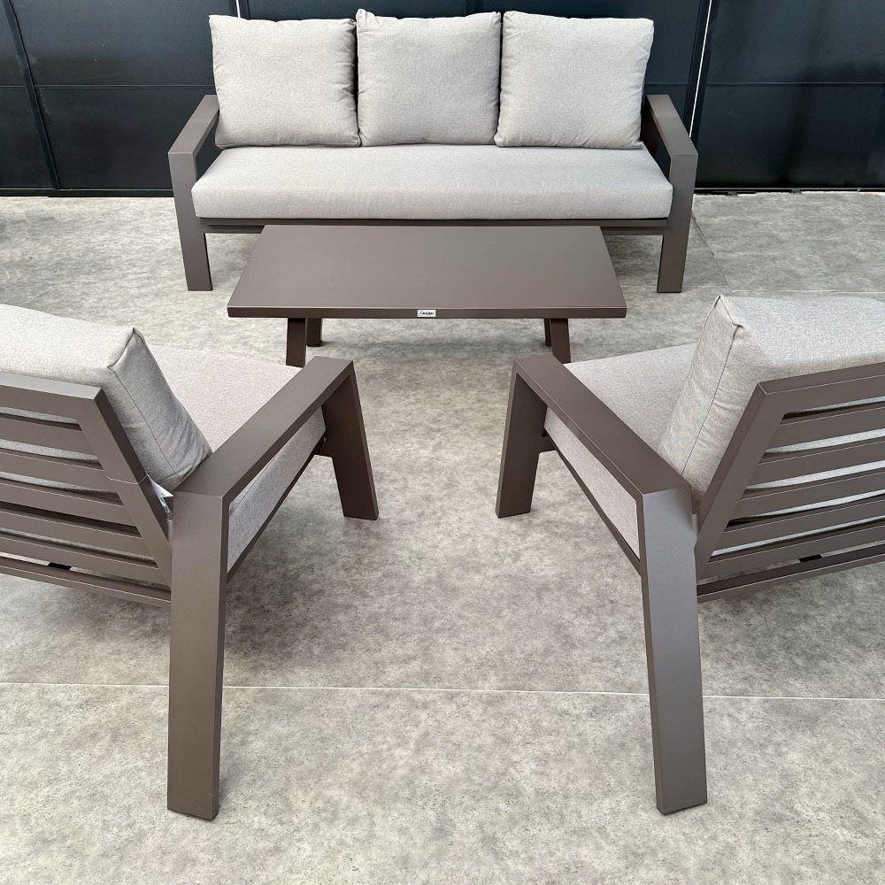 Salotto da Esterno Madrid in Alluminio Giardinia Outdoor - Caffè