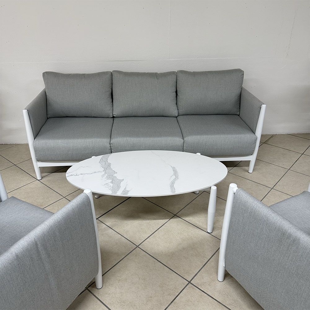 Salotto da Esterno Colton in Alluminio Vacchetti - Bianco