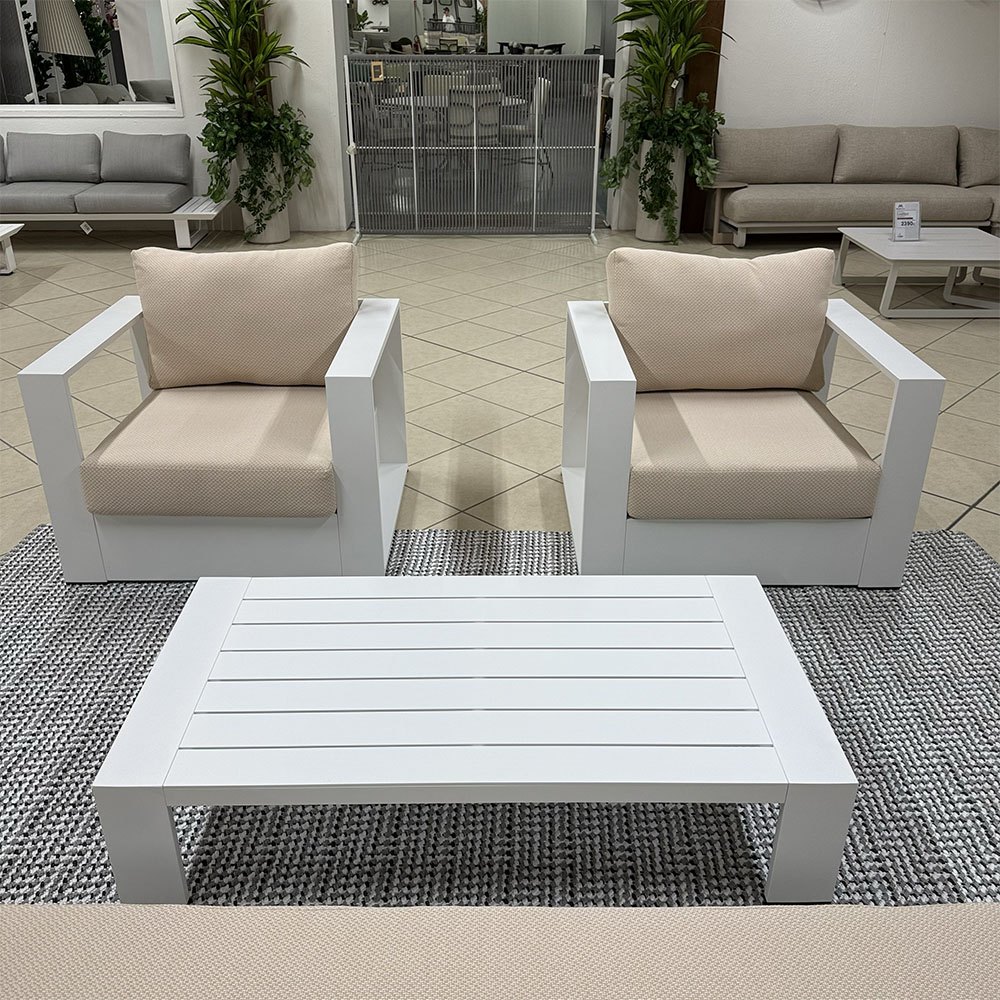 Salotto da Esterno Trieste in Alluminio Giardinia Outdoor - Bianco - immagine 2