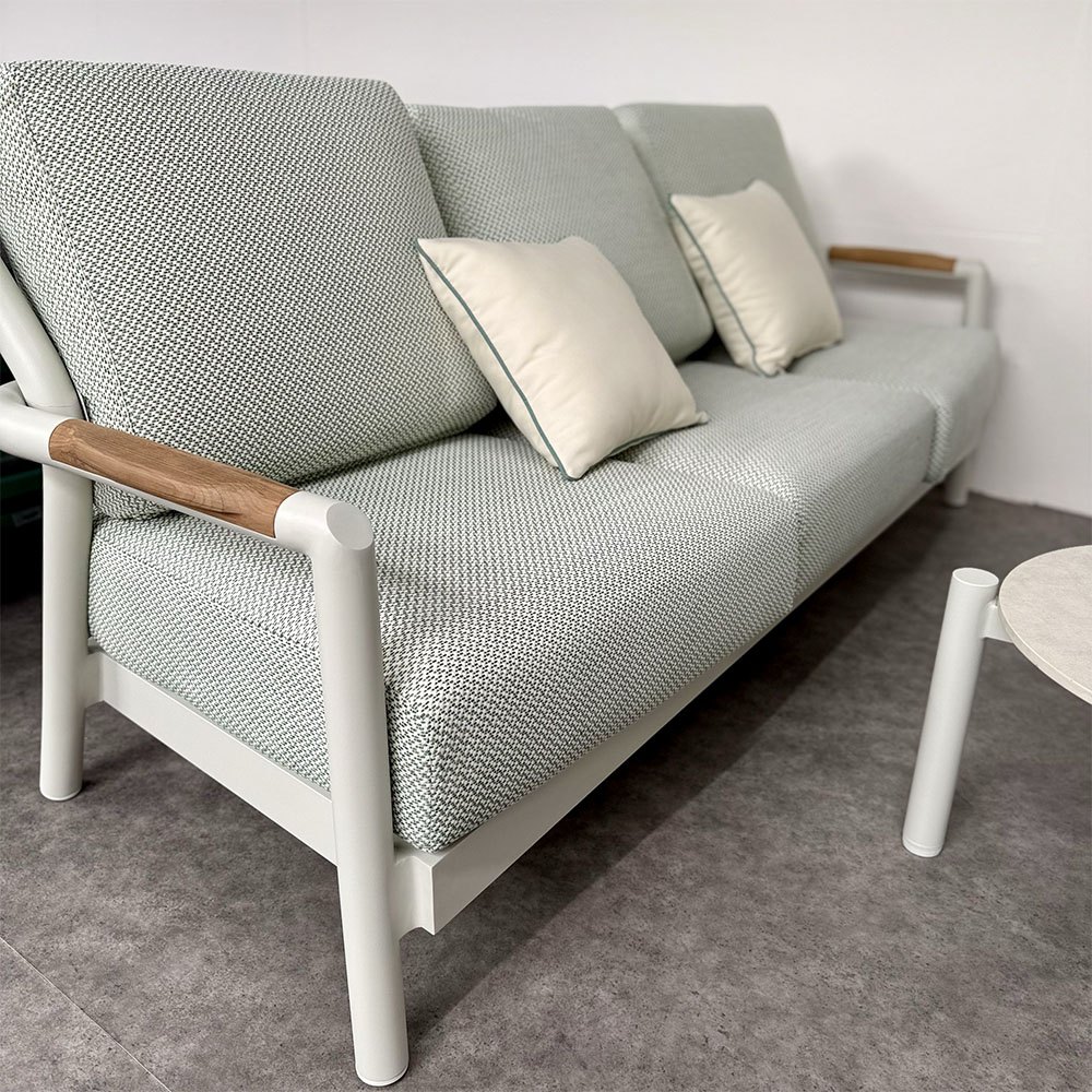 Salotto da Esterno Tirrenia in Alluminio Giardinia Outdoor - Bianco/Verde - immagine 4