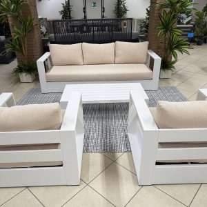 Salotto da Esterno Trieste in Alluminio Giardinia Outdoor - Bianco
