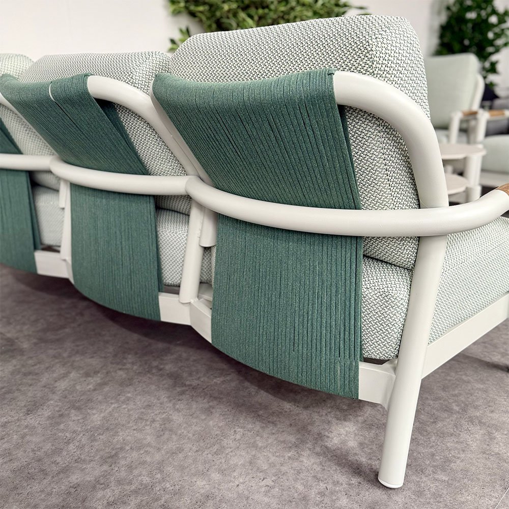 Salotto da Esterno Tirrenia in Alluminio Giardinia Outdoor - Bianco/Verde - immagine 2