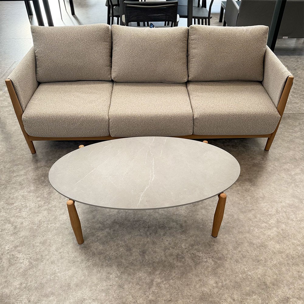 Salotto da Esterno Colton in Alluminio Effetto Legno Vacchetti - Grigio/Naturale - immagine 4