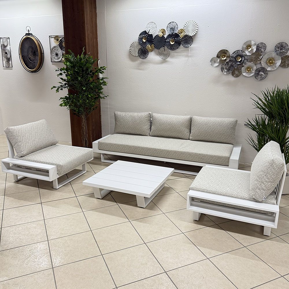 Salotto da Esterno Miramare in Alluminio Giardinia Outdoor - Bianco