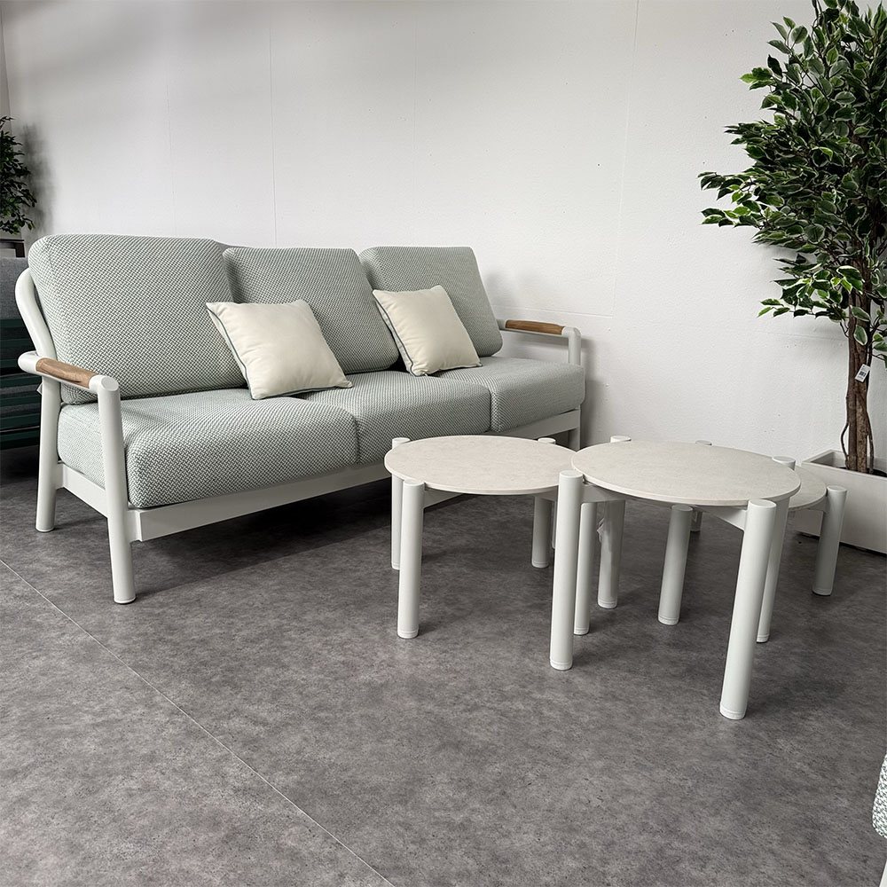 Salotto da Esterno Tirrenia in Alluminio Giardinia Outdoor - Bianco/Verde - immagine 3