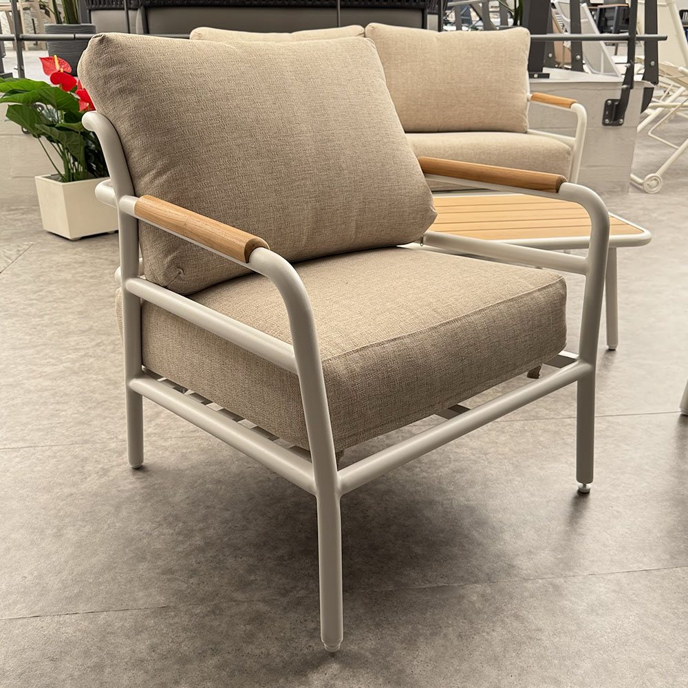 Salotto da Esterno Sintra in Alluminio Giardinia Outdoor - Bianco - immagine 4