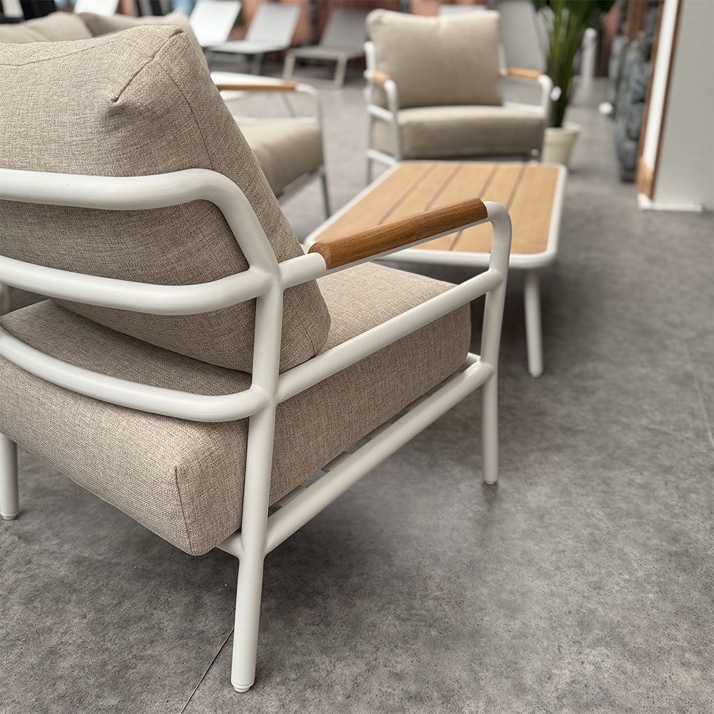 Salotto da Esterno Sintra in Alluminio Giardinia Outdoor - Bianco - immagine 3