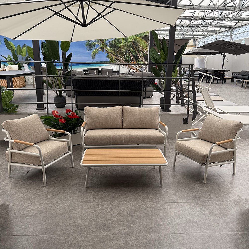 Salotto da Esterno Sintra in Alluminio Giardinia Outdoor - Bianco