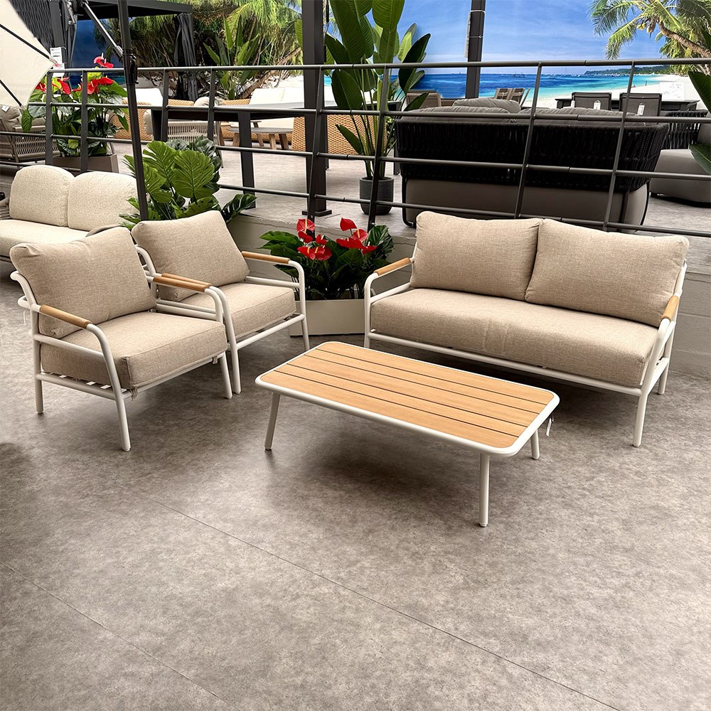 Salotto da Esterno Sintra in Alluminio Giardinia Outdoor - Bianco - immagine 2