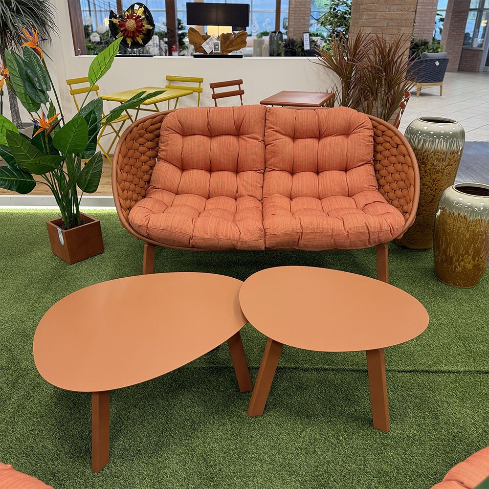 Salotto da Esterno Calais in Alluminio e Corda Giardinia Outdoor - Rosso Mattone - immagine 2