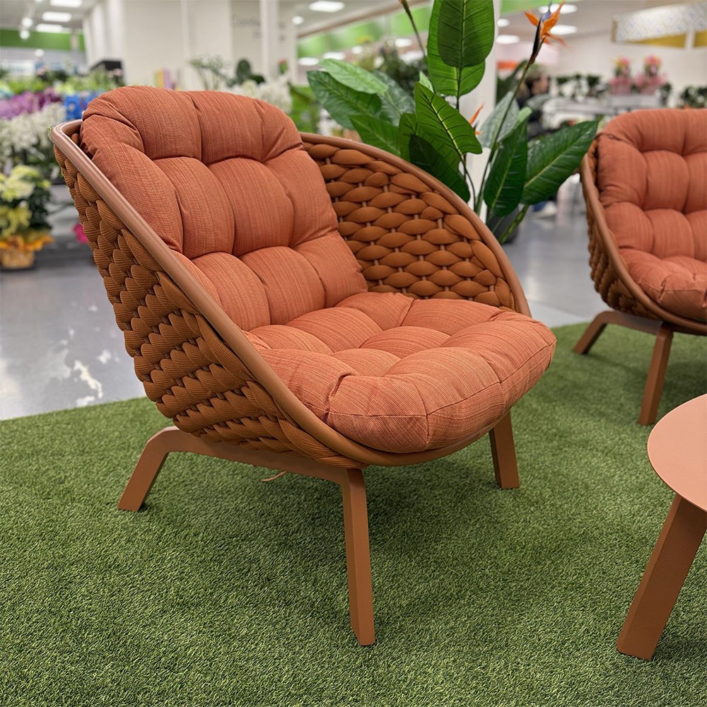 Salotto da Esterno Calais in Alluminio e Corda Giardinia Outdoor - Rosso Mattone - immagine 3