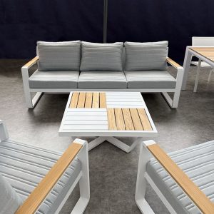 Salotto da Esterno Pisa in Alluminio Giardinia Outdoor - Bianco