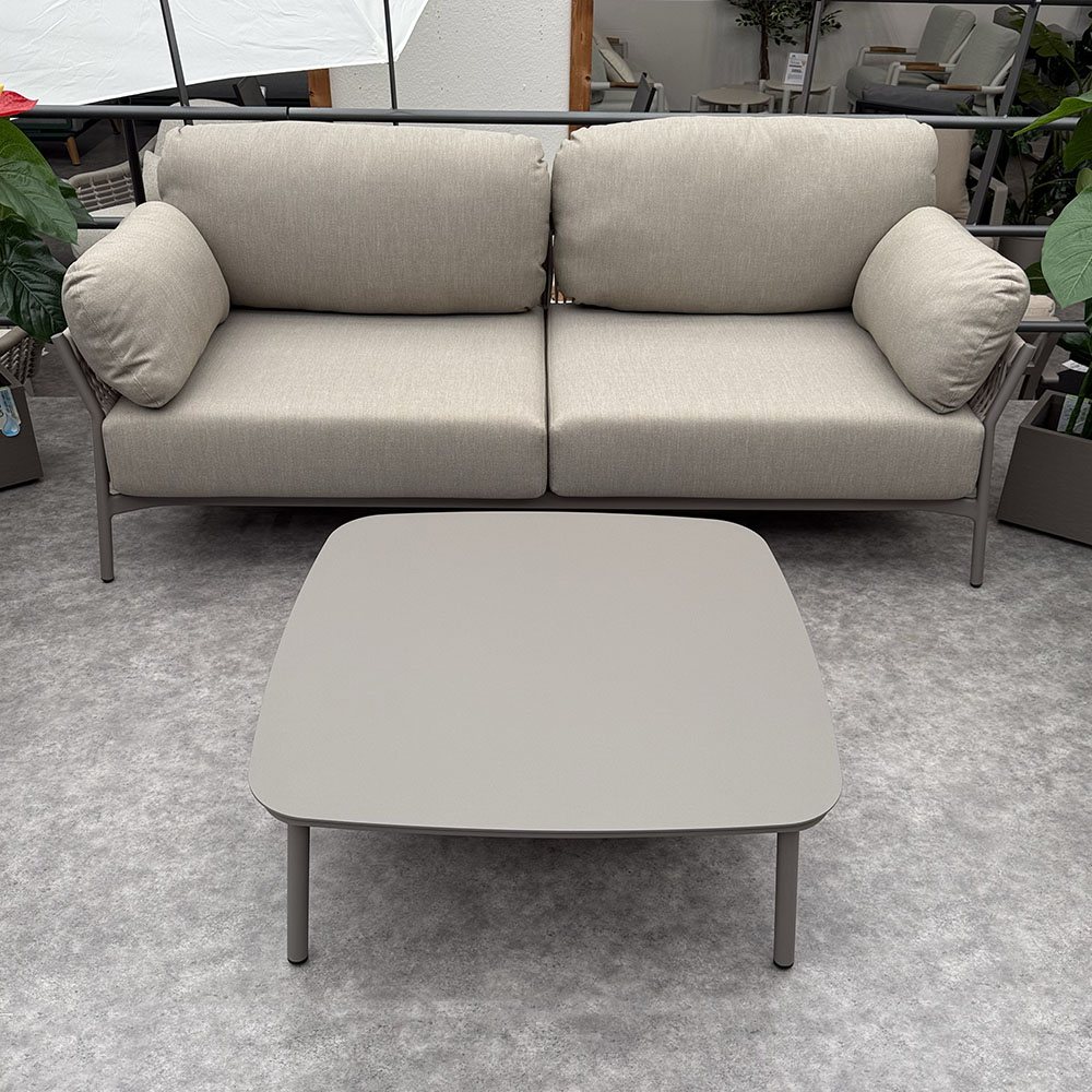 Salotto da Esterno Lubiana in Alluminio e Corda Giardinia Outdoor - Tortora - immagine 4