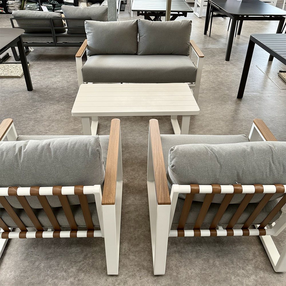 Salotto da Esterno Hamilton in Alluminio Giardinia Outdoor - Bianco