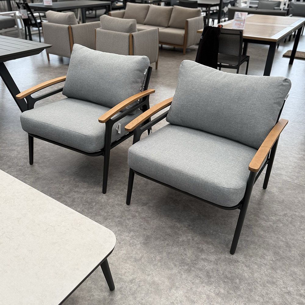 Salotto da Esterno Coimbra in Alluminio Giardinia Outdoor - Antracite - immagine 2