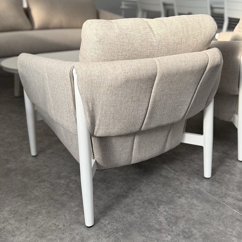 Salotto da Esterno Atollo in Alluminio Giardinia Outdoor - Bianco/Tortora - immagine 3