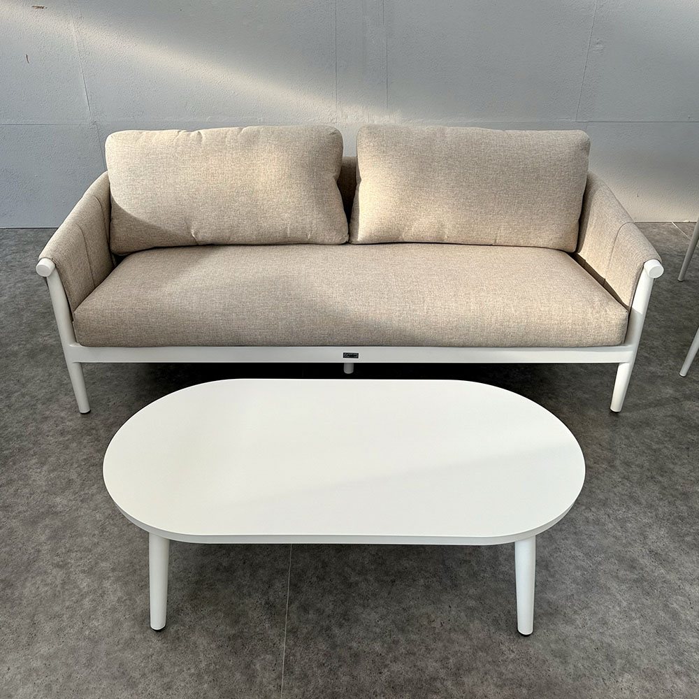 Salotto da Esterno Atollo in Alluminio Giardinia Outdoor - Bianco/Tortora - immagine 2