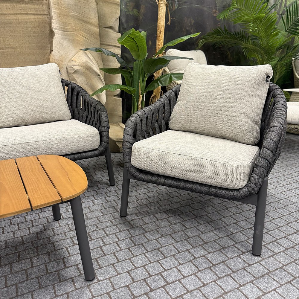 Salotto da Esterno Naxos in Alluminio Giardinia Outdoor - Antracite - immagine 3