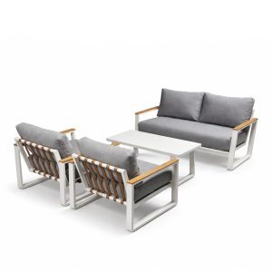 Salotto da Esterno Hamilton in Alluminio Giardinia Outdoor - Bianco