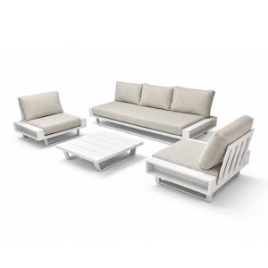 Salotto da Esterno Miramare in Alluminio Giardinia Outdoor - Bianco