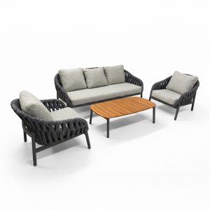 Salotto da Esterno Naxos  in Alluminio Giardinia Outdoor - Antracite