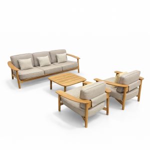 Salotto da Esterno Twins in Teak Emu - Grigio e Naturale