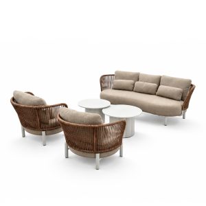 Salotto da Esterno Varsavia in Wicker Giardinia Outdoor - Bianco